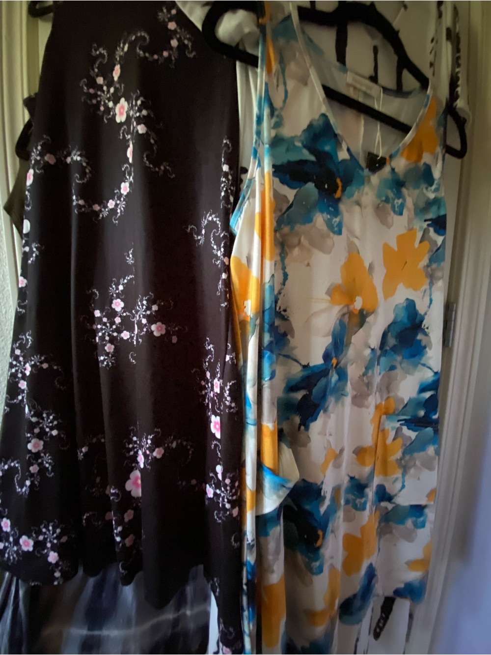 Floral Watercolor Tank Dress in Blue & Yellow